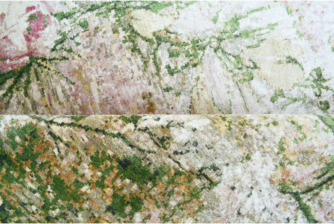 Handgeknoopt tapijt Silk Flower