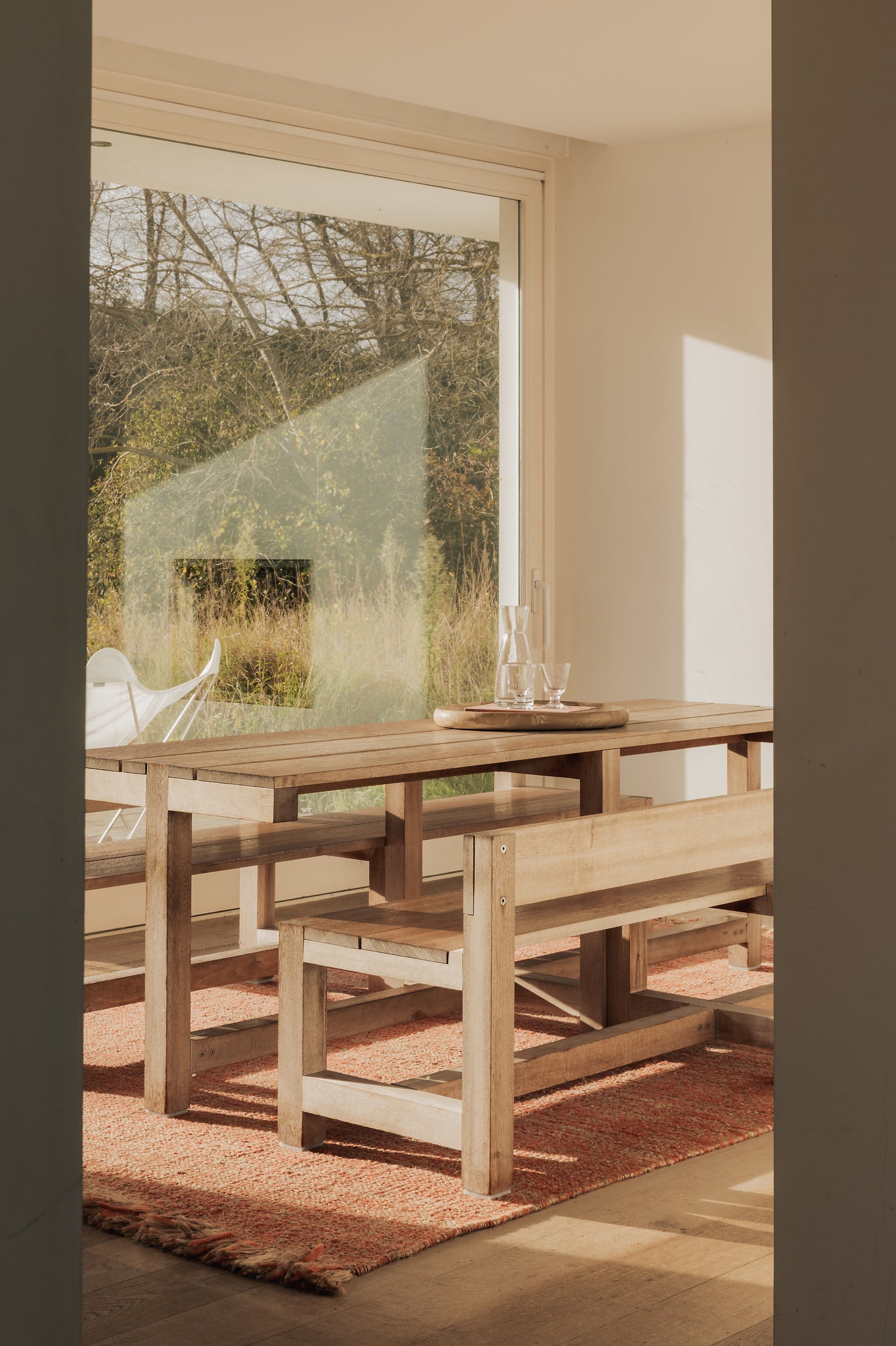 Hand-knotted carpet Wool and jute