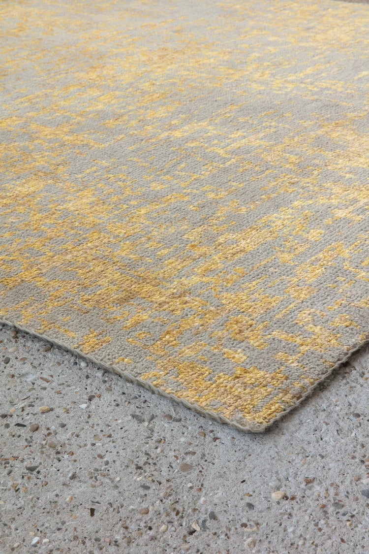 Handgeknoopt tapijt wol viscose GOLD