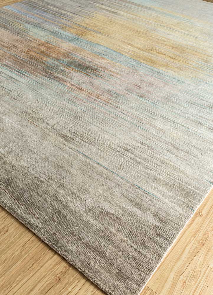 Handgeknoopt tapijt Antique white / High sea mist