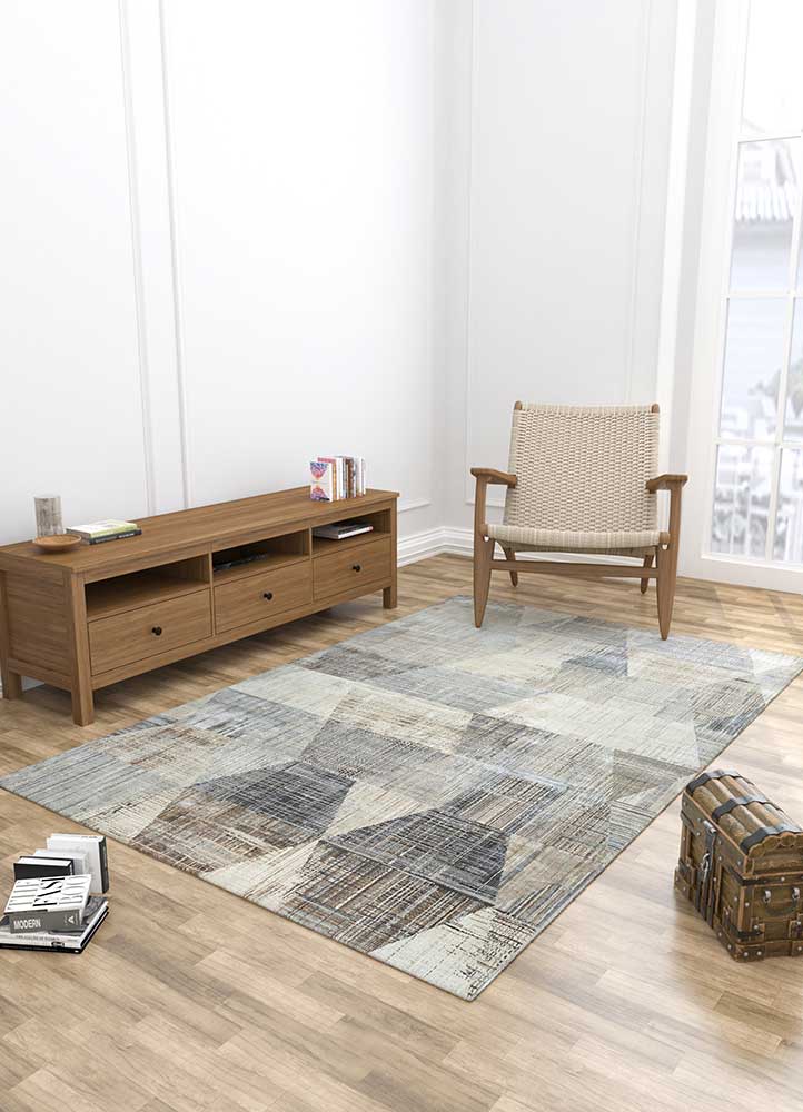 Handgeknoopt tapijt Antique white / Ashwood