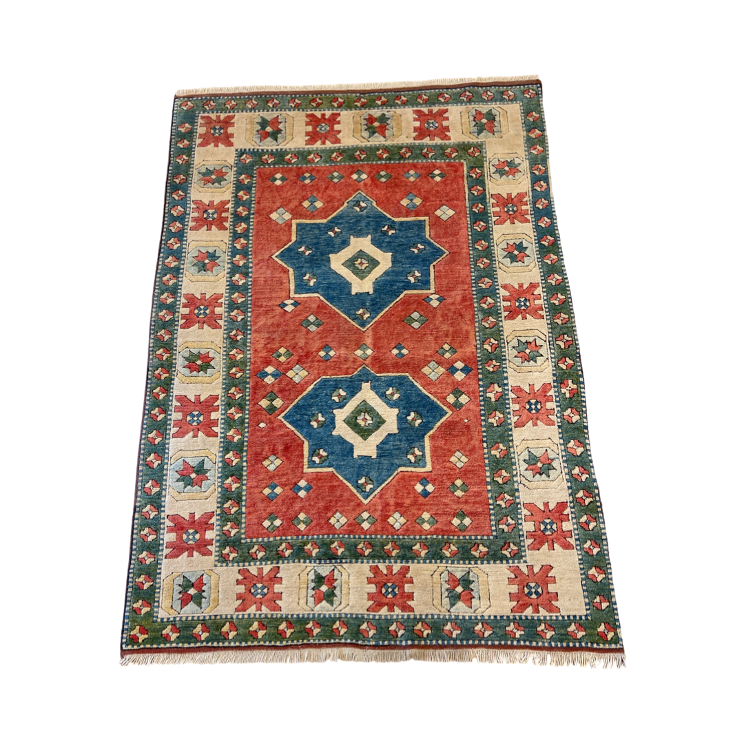 Tapis de prière caucasien ancien Fachralo Kazak - En vente sur