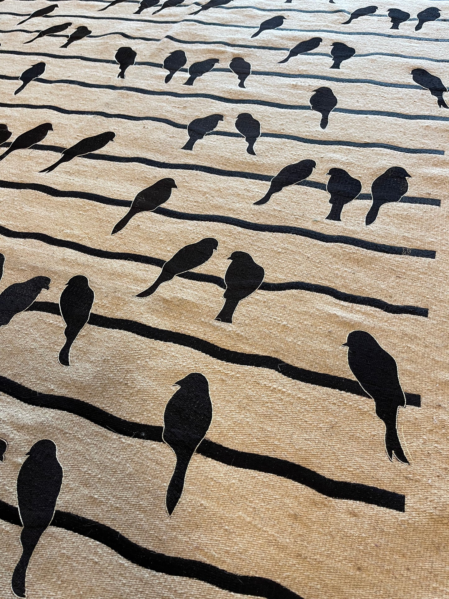 Handwoven carpet Birds