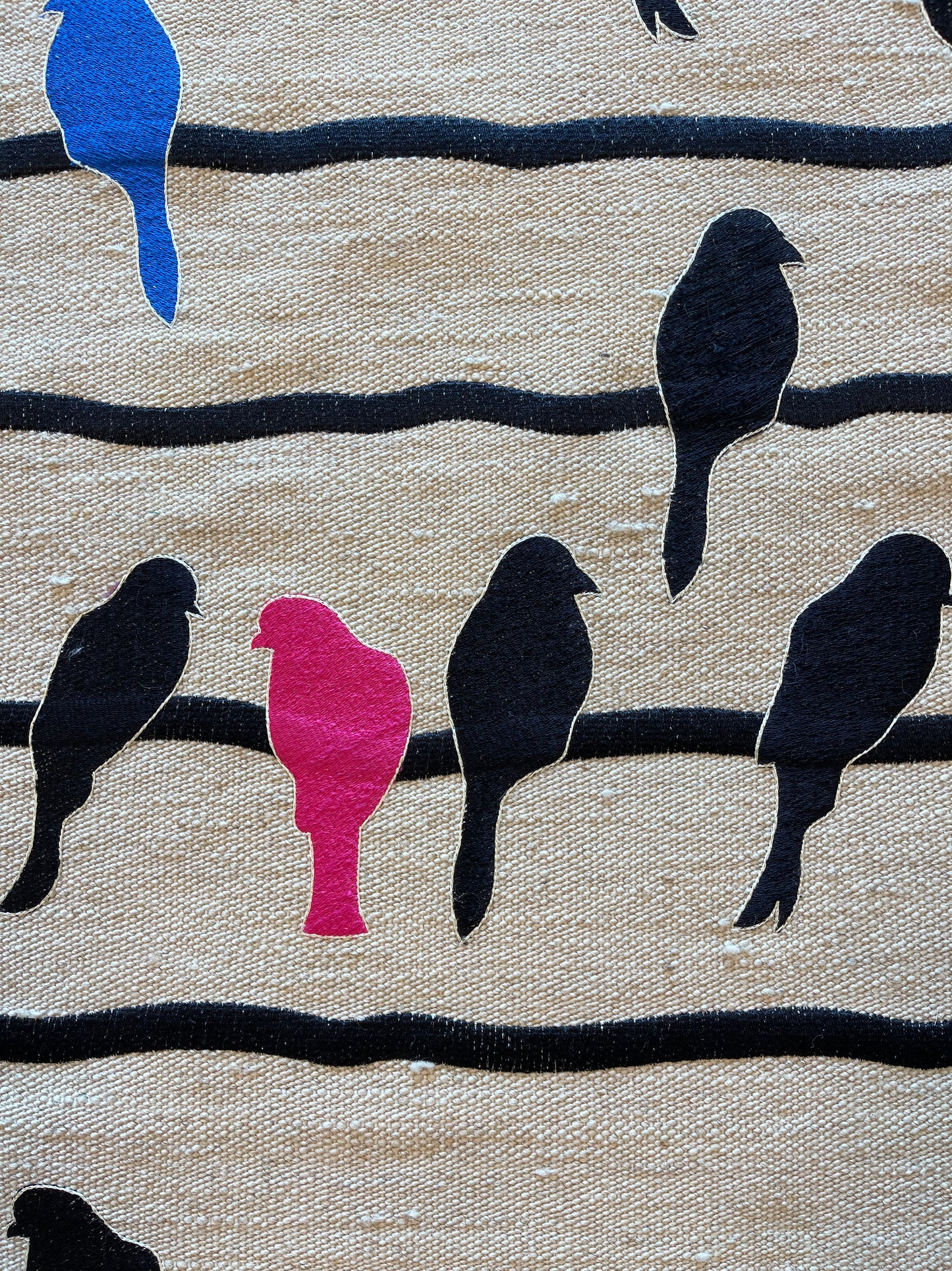 Handwoven carpet Birds