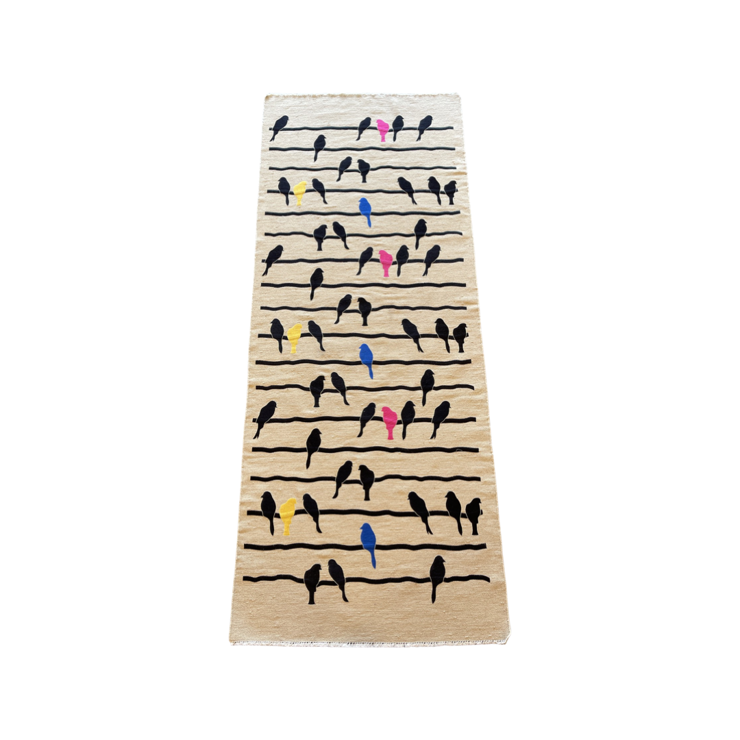 Handwoven carpet Birds
