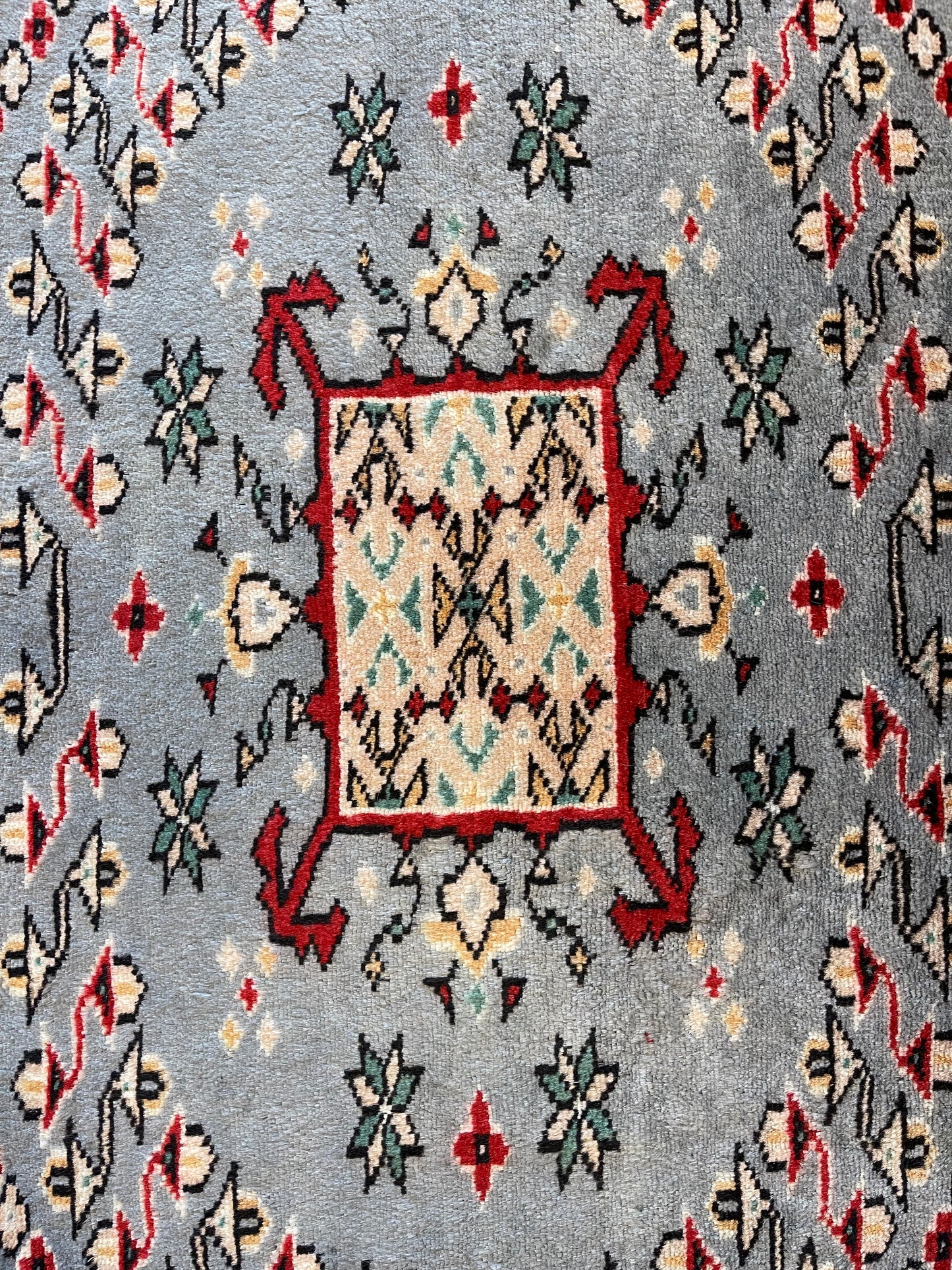 Hand-knotted Bokhara carpet