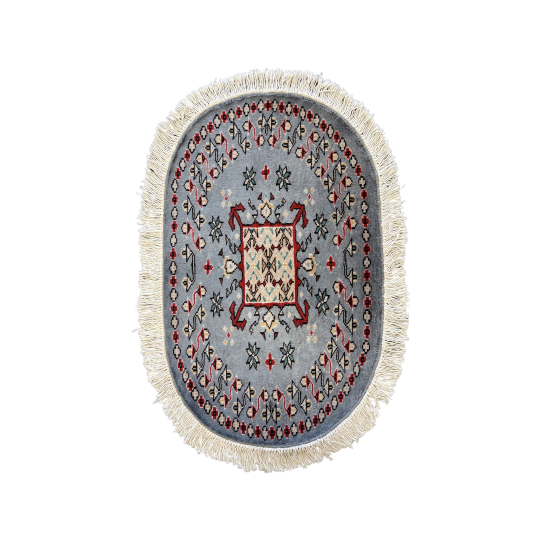 Hand-knotted Bokhara carpet