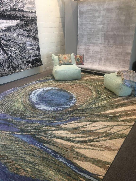 Hand-knotted carpet Peacock Tail ARTWORK