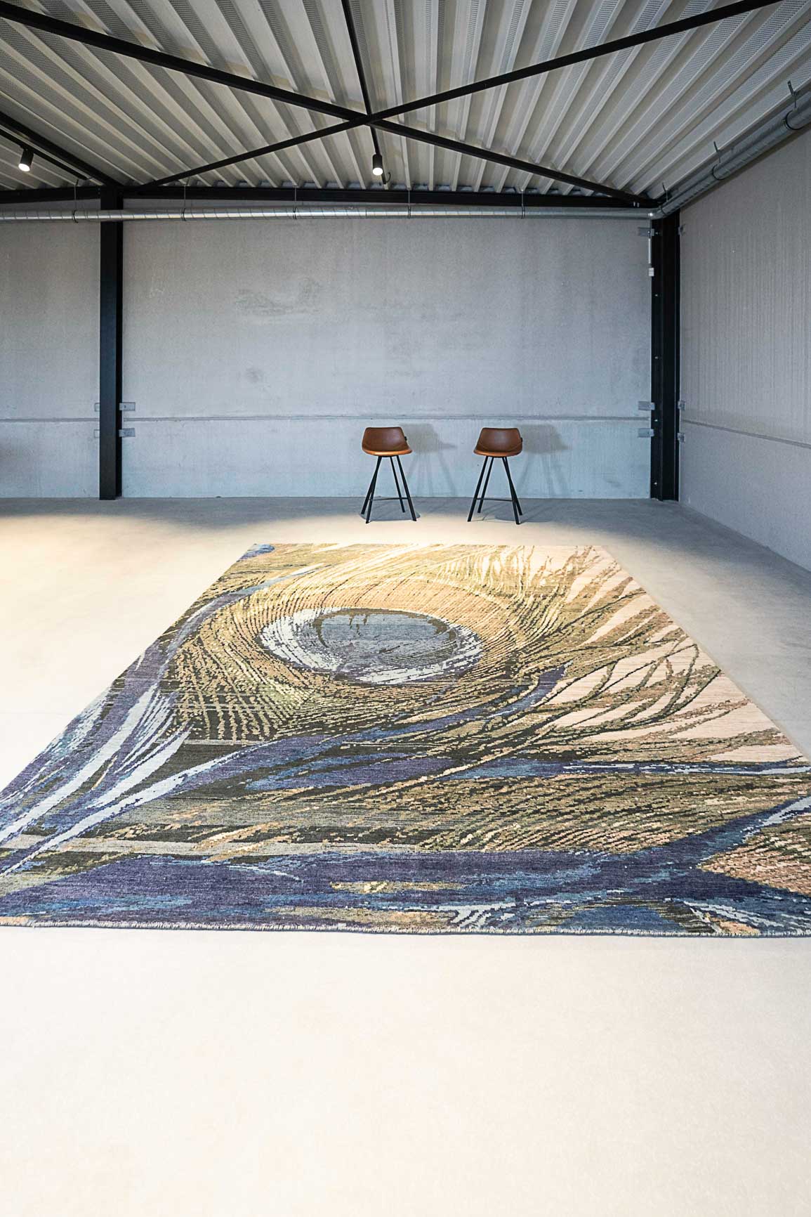 Hand-knotted carpet Peacock Tail ARTWORK