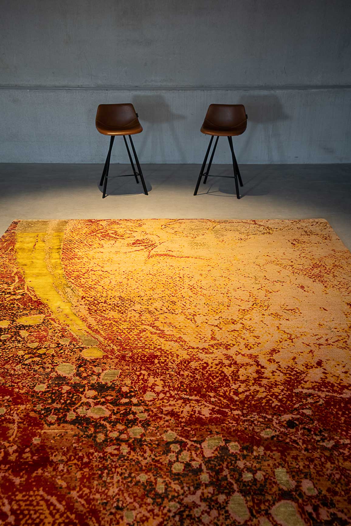 Handgeknoopt tapijt Red Vibes ARTWORK