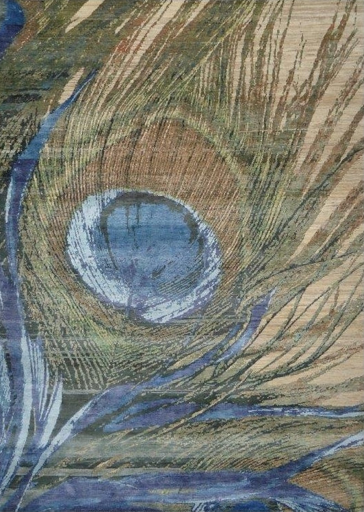 Hand-knotted carpet Peacock Tail ARTWORK