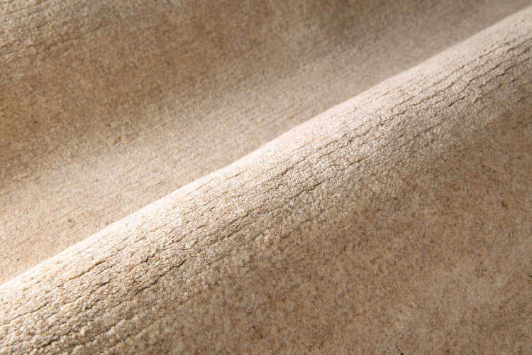 Handgeknoopt tapijt Beige Uni