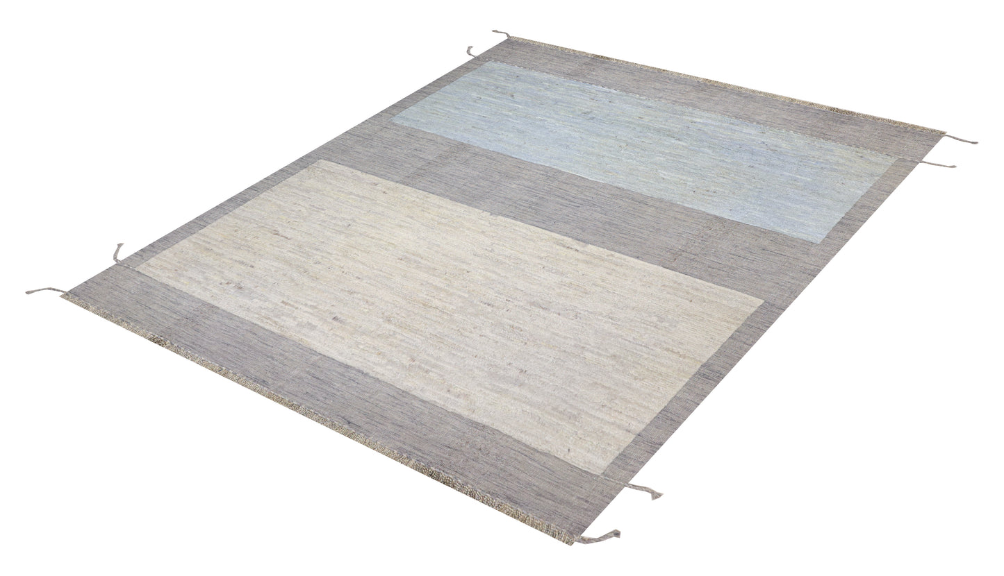 Handgeknoopt tapijt Afghan ICE BLUE GREY