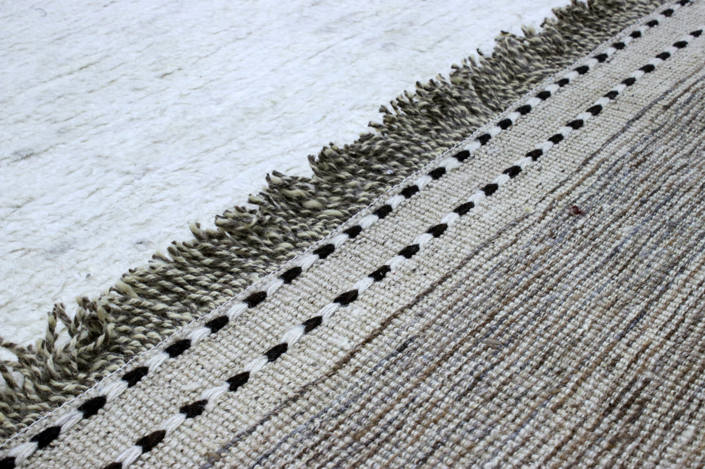 Handgeknoopt tapijt Afghan IVORY GREY BROWN