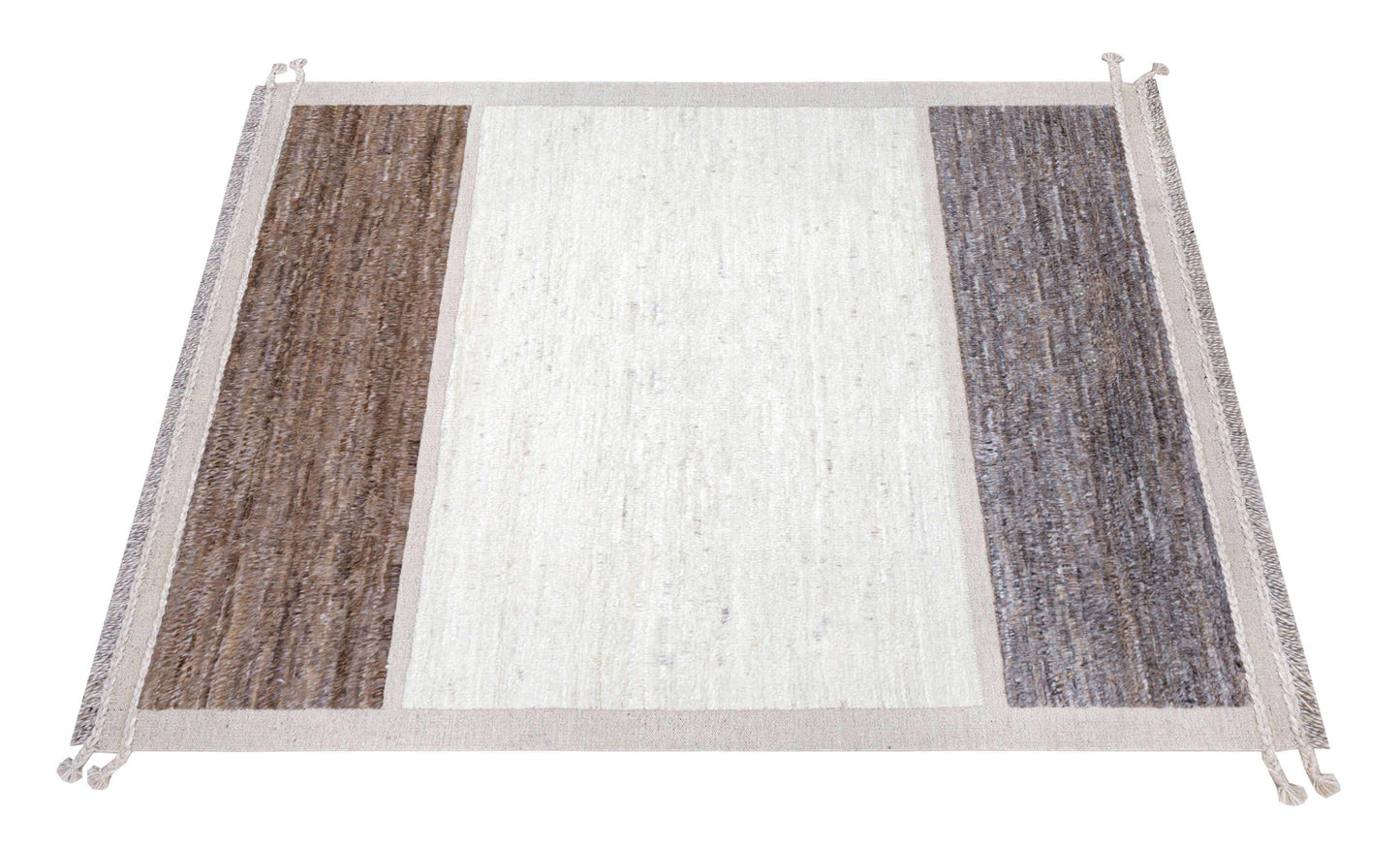 Handgeknoopt tapijt Afghan IVORY GREY BROWN