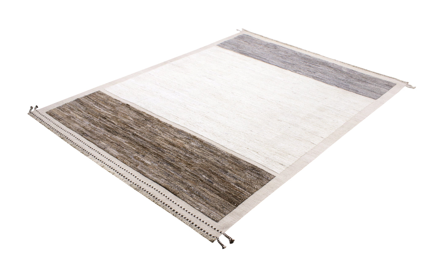 Handgeknoopt tapijt Afghan IVORY GREY BROWN