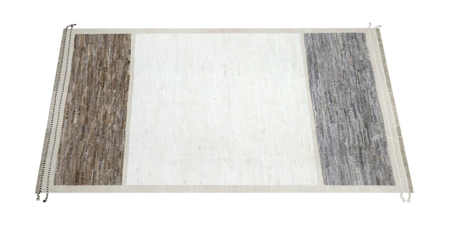 Handgeknoopt tapijt Afghan IVORY GREY BROWN