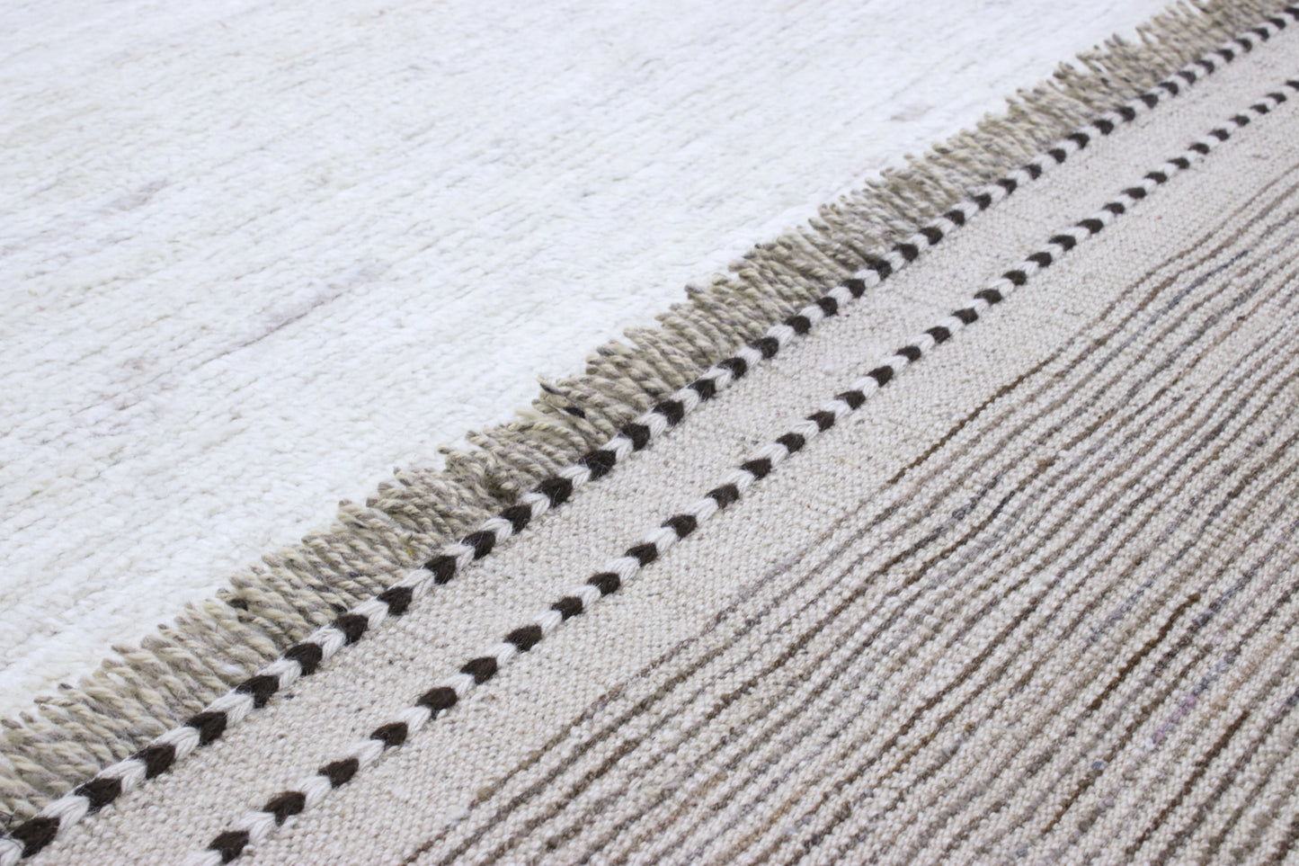 Handgeknoopt tapijt Afghan IVORY GREY BROWN