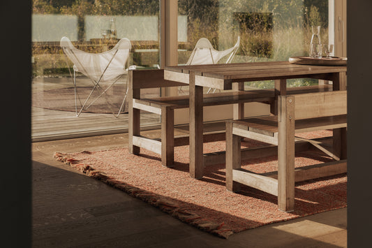 Handgeknoopt tapijt Wol en jute