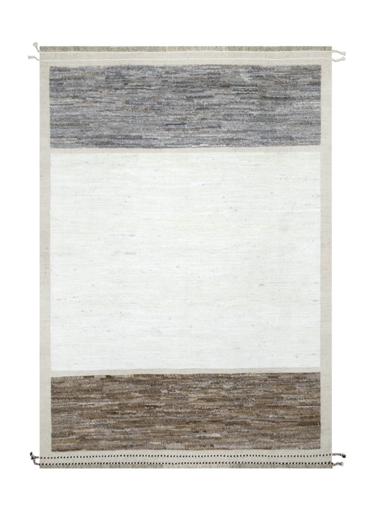 Handgeknoopt tapijt Afghan IVORY GREY BROWN