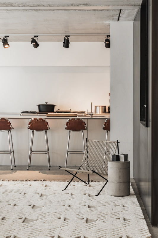 Hand-knotted carpet Boho Snow