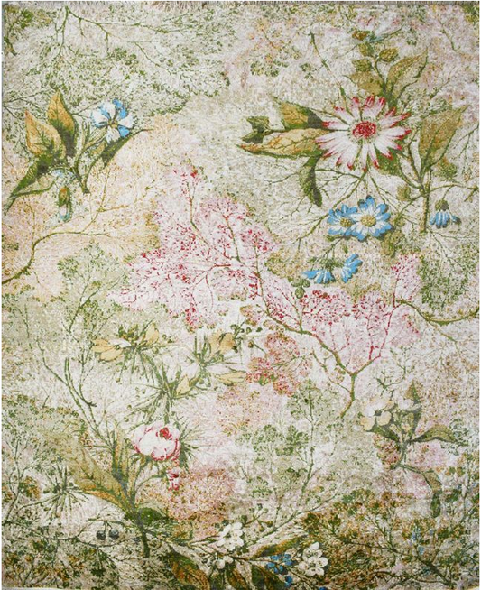 Hand-knotted carpet Silk Flower