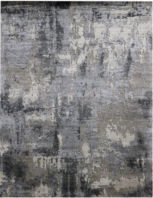 Handgeknoopt tapijt Silver charcoal