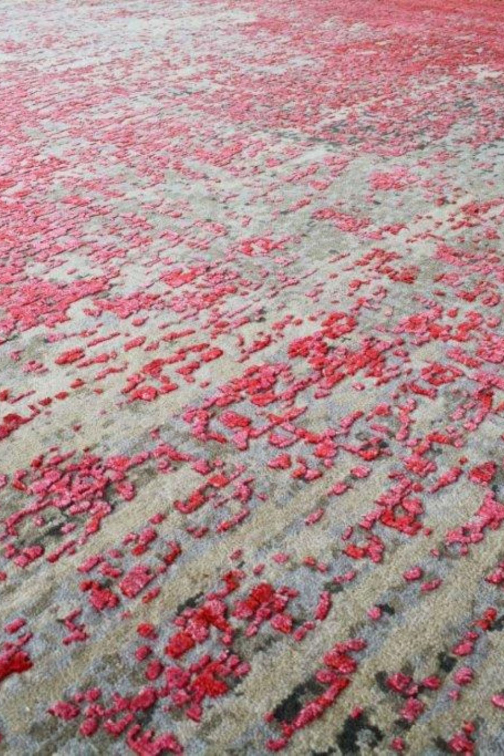 Handgeknoopt tapijt Dark Raspberry Red
