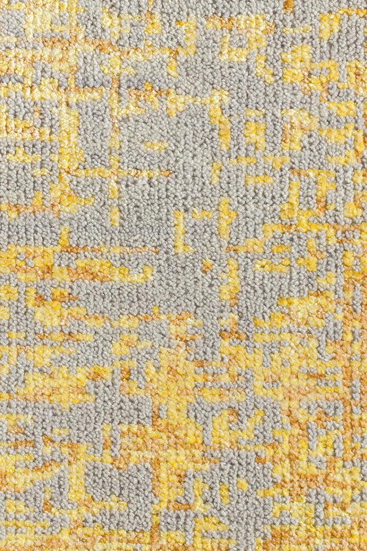 Handgeknoopt tapijt wol viscose GOLD