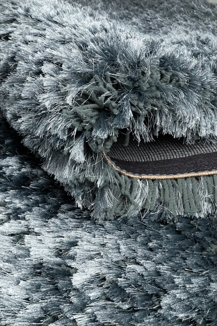 Handgeweven tapijt polyester ICE BLUE