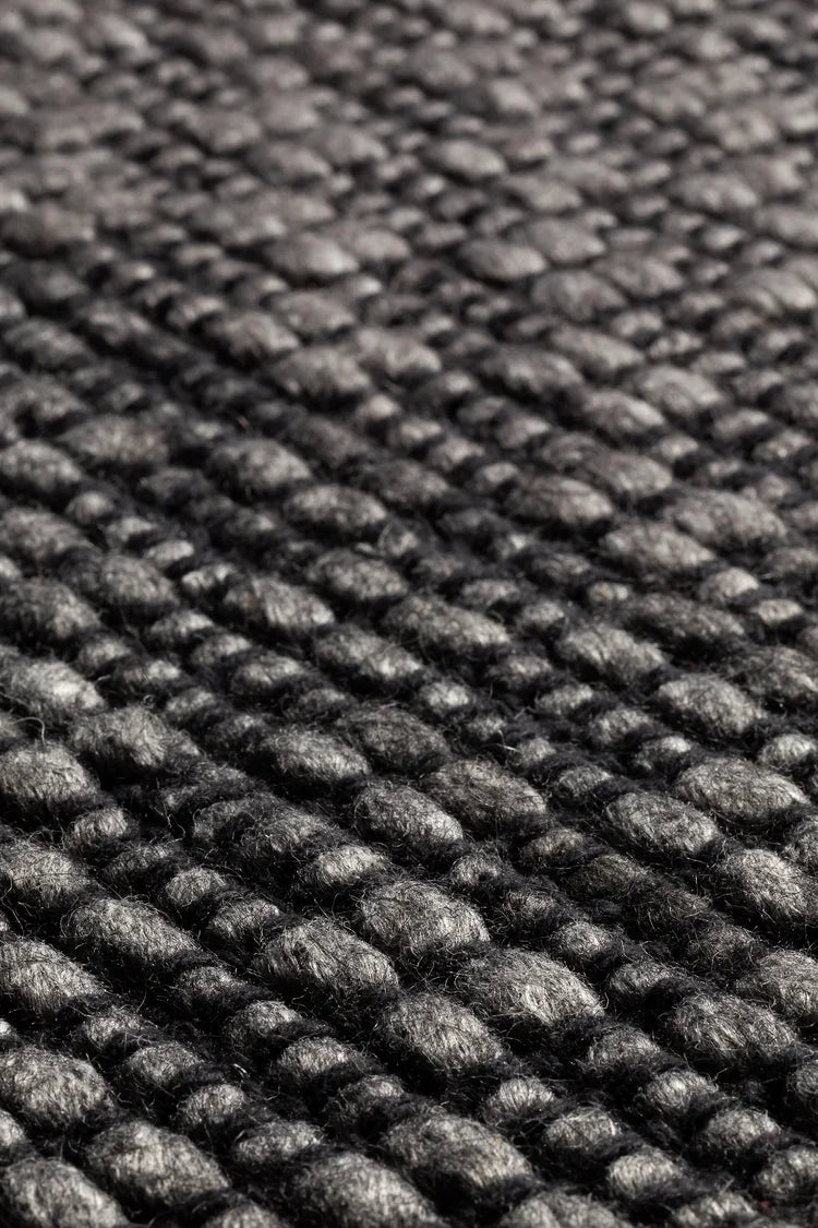 Handgeweven tapijt wol viscose DARKGREY