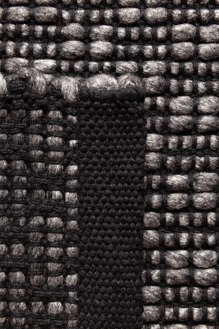 Handgeweven tapijt wol viscose DARKGREY