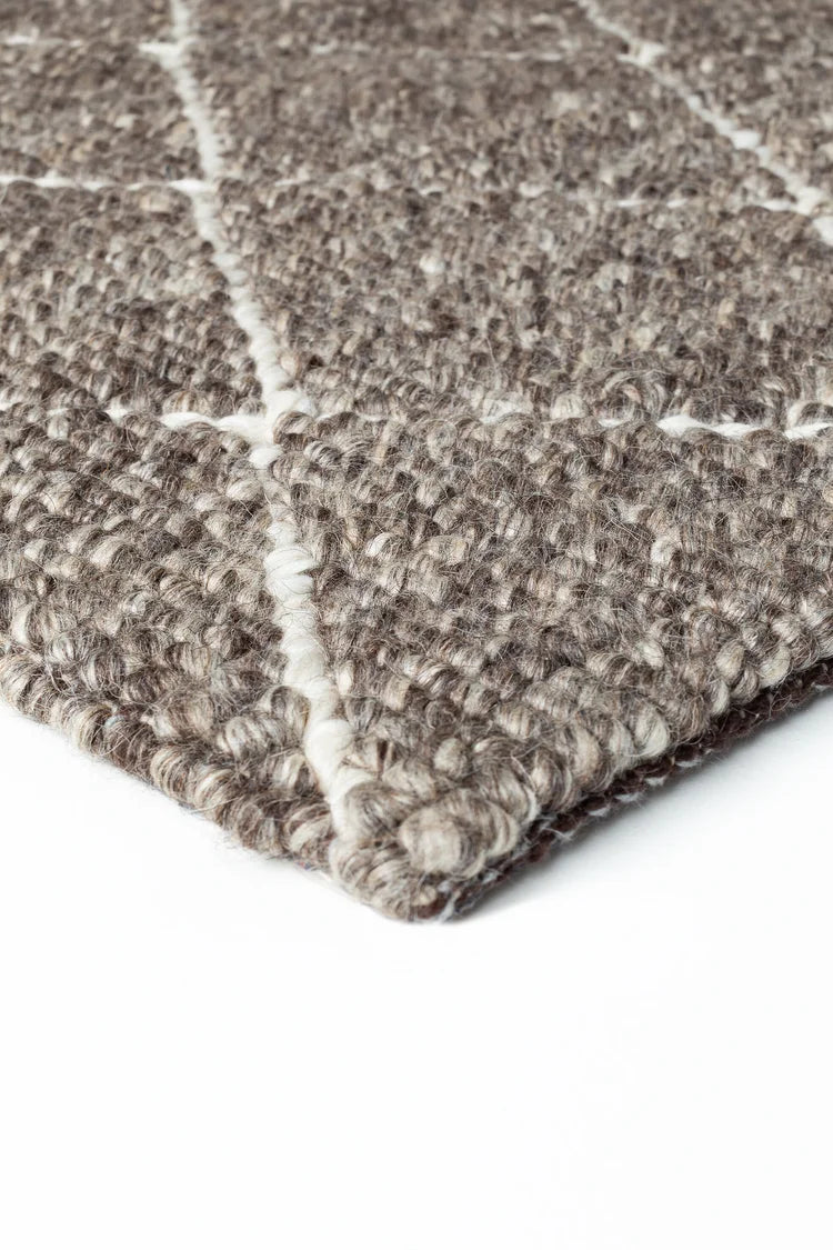 Handgeweven tapijt wol viscose GREY