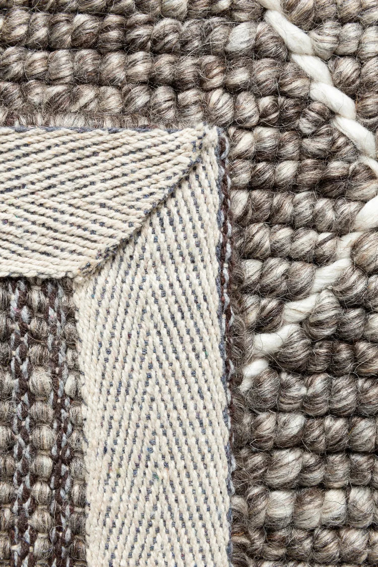 Handgeweven tapijt wol viscose GREY