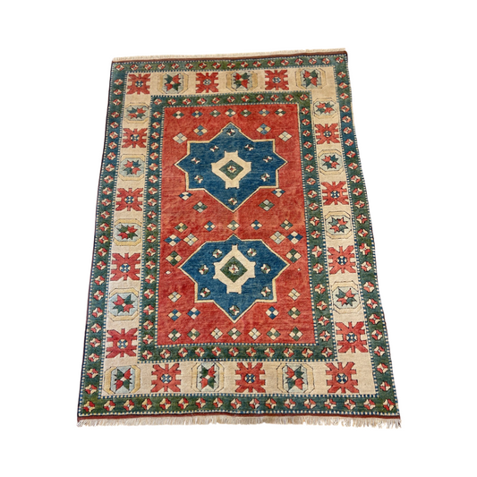 Handgeknoopt tapijt Kazak