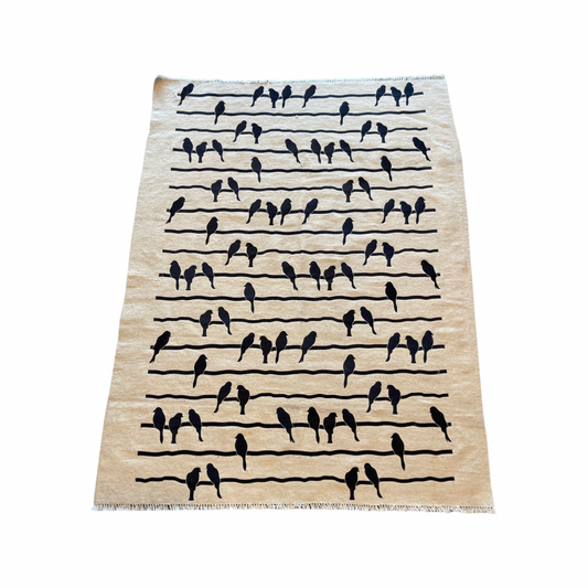 Handwoven carpet Birds