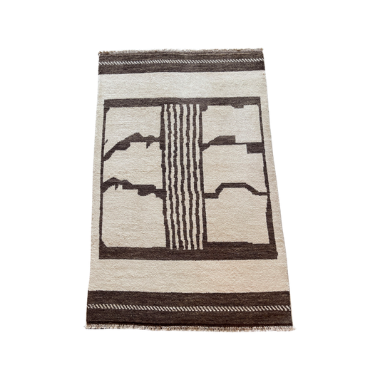 Handgeknoopt tapijt Chobi naturel