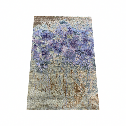 Handgeknoopt tapijt Flower power