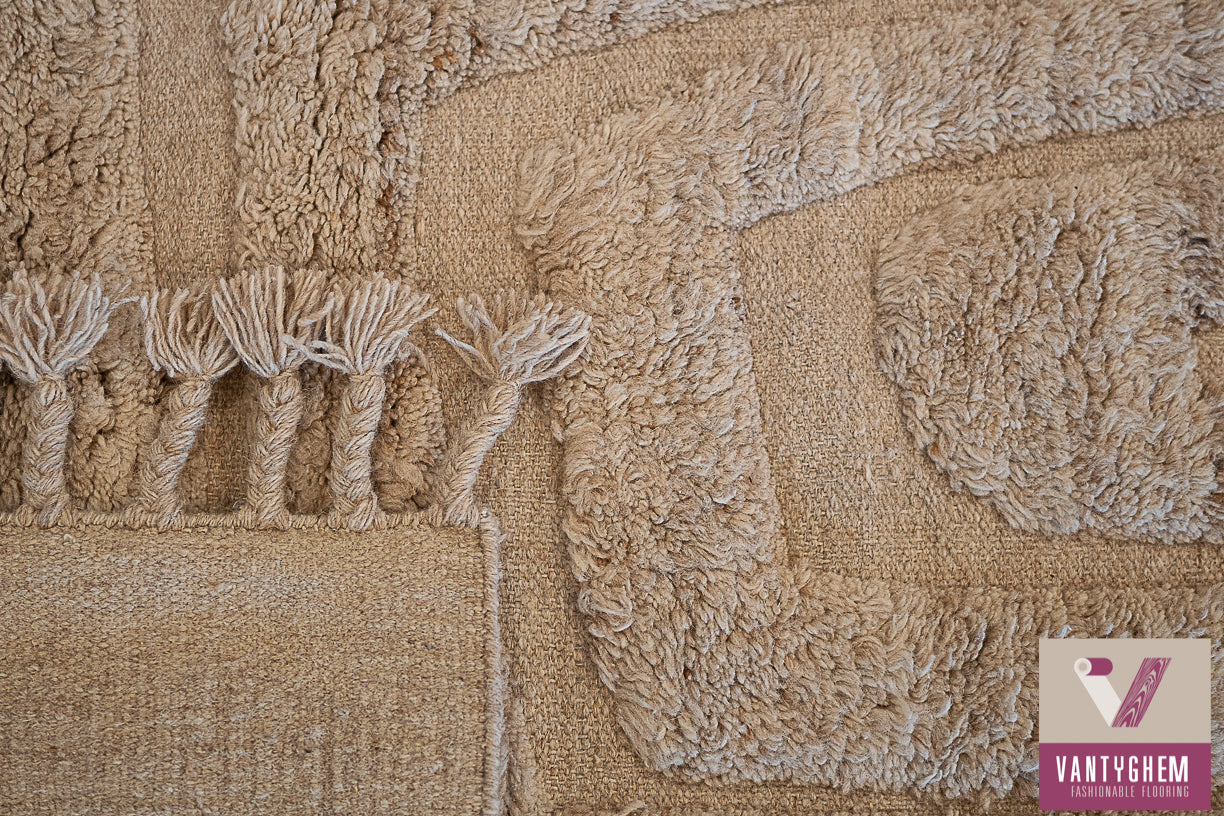 Hand-woven rug Boho Initial