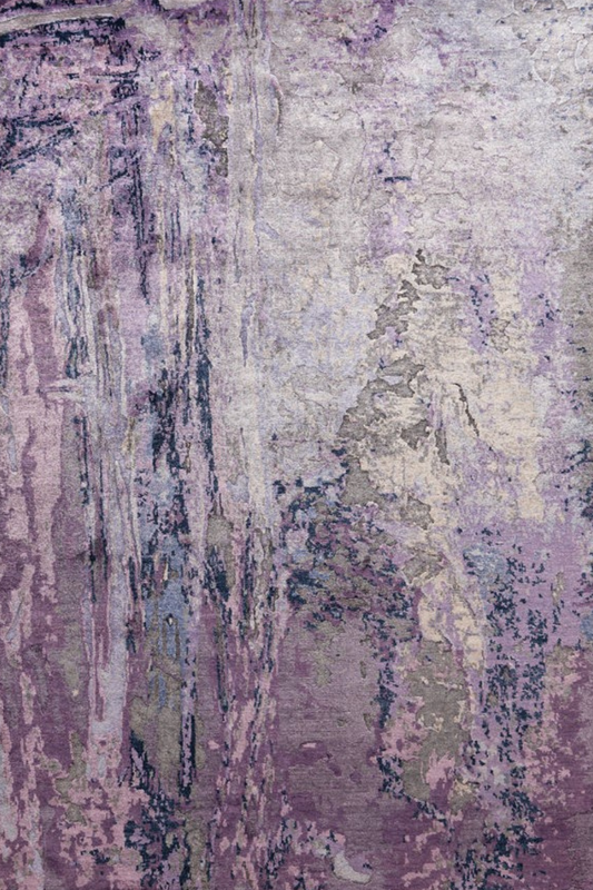 Handgeknoopt tapijt Purple rain