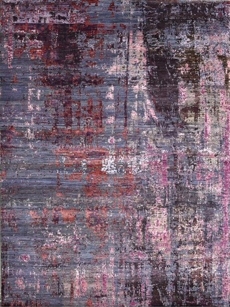 Hand-knotted carpet Purple Rain ARTWORK