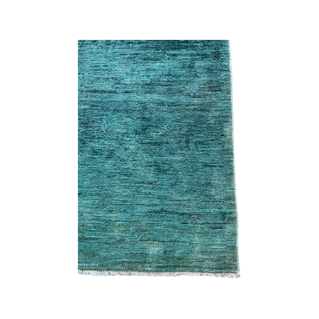 Handgeknoopt tapijt Recoloured green