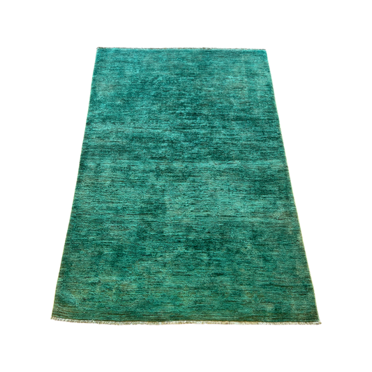 Handgeknoopt tapijt Recoloured green