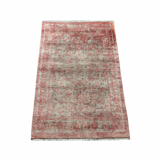 Handgeknoopt tapijt Red valentine