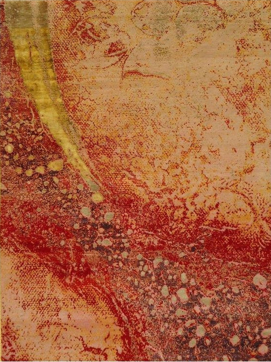 Hand-knotted carpet Red Vibes ARTWORK