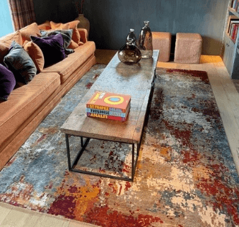 Handgeknoopt tapijt multi red